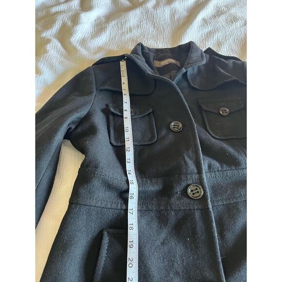 Kenneth Cole Reaction Wool Blend Trench Coat Jacket Preppy Academia Women Small - Picture 16 of 16